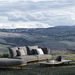 Дизайнерский кофейный стол из дерева с керамической столешницей уличный SWAY Coffee Table варинант исполнения - 7 | Loft Concept во Владивостоке