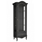 Витрина черная однодверная из массива бука с 4-мя полками и ящиком Black Provence варинант исполнения - 1 | Loft Concept во Владивостоке