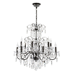 Люстра с хрустальными подвесками и металлическим основанием Диаметр 80 см Rococo Iron & Crystal Chandelier варинант исполнения - 1 | Loft Concept во Владивостоке
