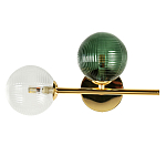 Бра с рифлёными шарообразными плафонами прозрачного и зелёного цвета Bolle Multi Color hanging lamp варинант исполнения - 1 | Loft Concept во Владивостоке