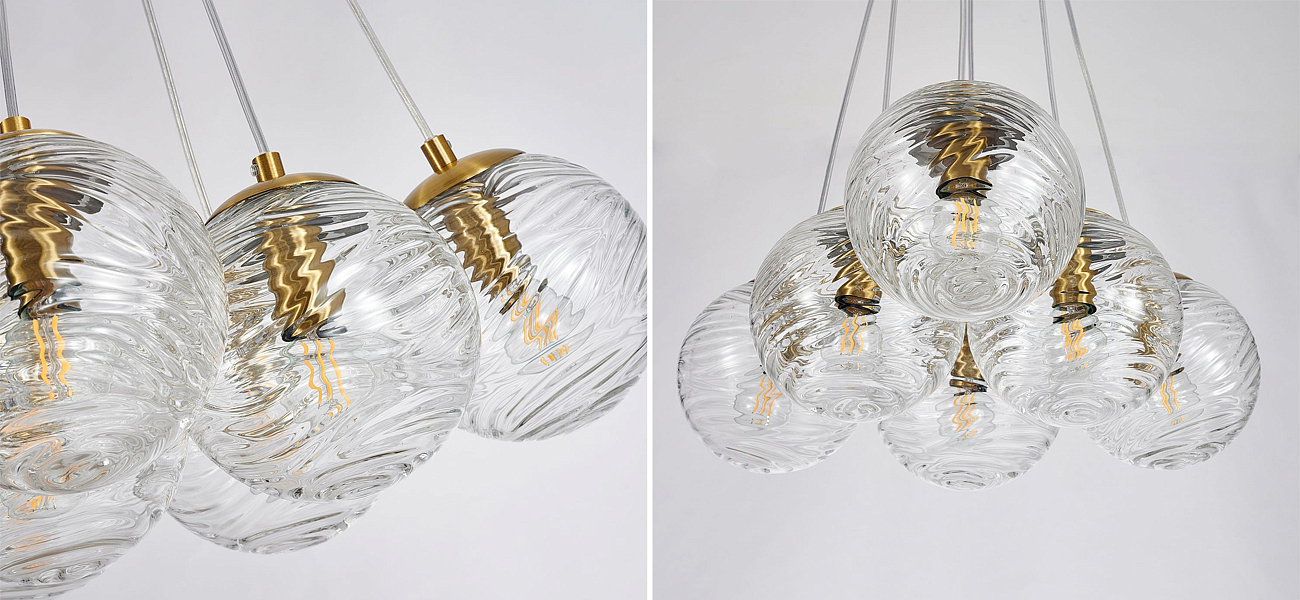 Люстра Perforated Glass Bubbles 6 ламп Люстра Perforated Glass Bubbles 6 ламп - Loft-Concept во Владивостоке
