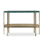 Консоль овальной формы золотая с полкой для хранения Craig варинант исполнения - 1 | Loft Concept во Владивостоке