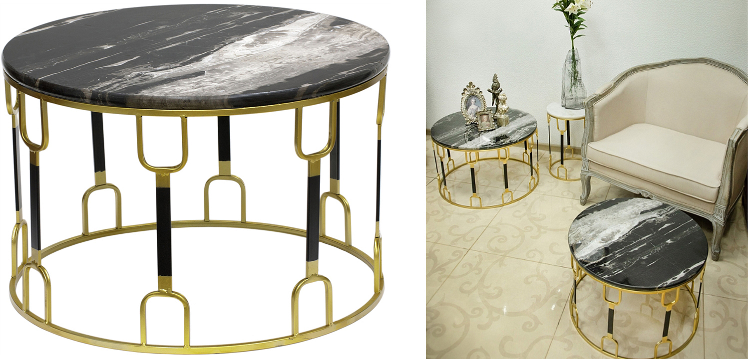 Приставной стол Dorius Side Table black marble Приставной стол Dorius Side Table black marble - Loft-Concept во Владивостоке