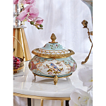 Шкатулка с крышкой из голубого фарфора с риунком птиц и цветов Blue Garden варинант исполнения - 3 | Loft Concept во Владивостоке