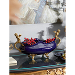 Чаша темно-синяя фарфоровая с бронзовыми ручками в виде ангелов Eden Garden варинант исполнения - 3 | Loft Concept во Владивостоке