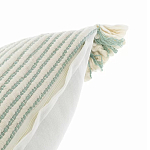 Чехол на подушку мятного цвета с бахромой и объемным узором Ethnic mix варинант исполнения - 3 | Loft Concept во Владивостоке