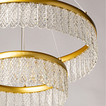 Люстра двухъярусная с золотого цвета и прозрачными подвесками Pettico варинант исполнения - 9 | Loft Concept во Владивостоке