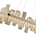 Люстра подвесная прямоугольная с рифлёными прозрачными элементами и золотым основанием Aurea Vista варинант исполнения - 2 | Loft Concept во Владивостоке