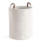 Корзина для белья из ткани букле Boucle Organizers Round варинант исполнения - 1 | Loft Concept во Владивостоке