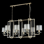 Люстра прямоугольной формы с 8-ю цилиндрическими плафонами из стекла Laurent варинант исполнения - 8 | Loft Concept во Владивостоке