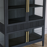 Витрина Primo со стеклянными фасадами и 2 ящиками Черный дуб варинант исполнения - 3 | Loft Concept во Владивостоке