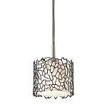 Подвесной светильник с цилиндрическим белым плафоном с ажурным узором цвета олово Kichler варинант исполнения - 1 | Loft Concept во Владивостоке