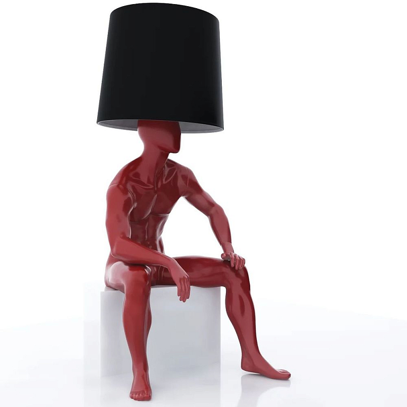 Лампа MALE MANNEQUIN LAMP с абажуром  Глянцевый черный Черный матовый Глянцевый белый Белый матовый Серый матовый Золотой Красный Шампань во Владивостоке | Loft Concept 