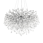 Люстра подвесная с прозрачными стеклянными подвесками в форме капель Диаметр 80 см Droplet Chandelier варинант исполнения - 7 | Loft Concept во Владивостоке