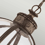 Подвесной светильник бронзового цвета с прозрачным стеклянным плафоном в форме шара в индустриальном стиле на цепи 4 лампы Feiss варинант исполнения - 5 | Loft Concept во Владивостоке