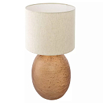 Настольная лампа с тканевым бежевым абажуром на овальном основании Beige Lampshade on Oval Base варинант исполнения - 1 | Loft Concept во Владивостоке