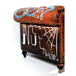 Диван Честерфильд граффити graffiti Orange Sofa натуральная кожа варинант исполнения - 7 | Loft Concept во Владивостоке