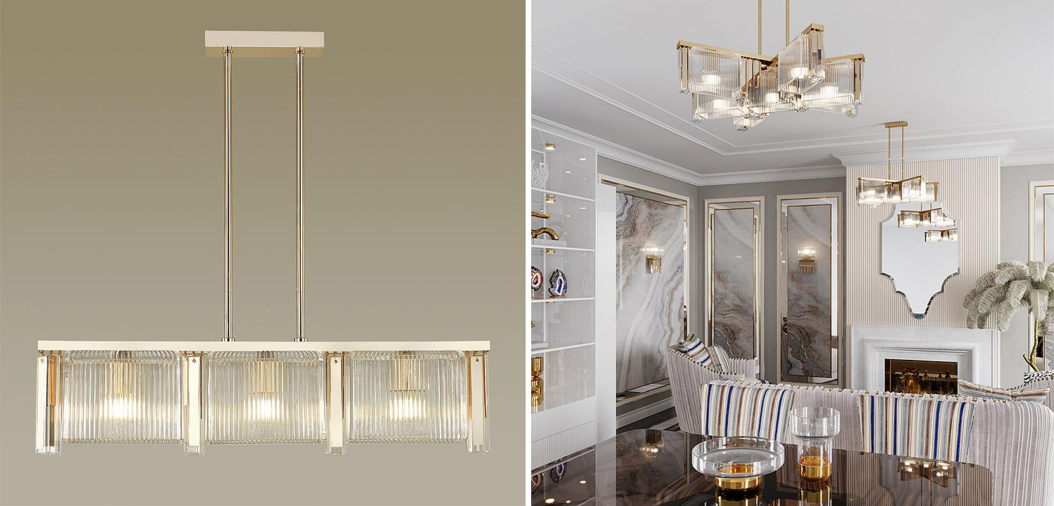 Люстра Madelen Gold Linear Chandelier Люстра Madelen Gold Linear Chandelier - Loft-Concept во Владивостоке