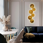 Бра с 6-ю плафонами в форме диска из рельефного коричневого стекла Decorative Six Glass Discs Wall Lamp варинант исполнения - 2 | Loft Concept во Владивостоке