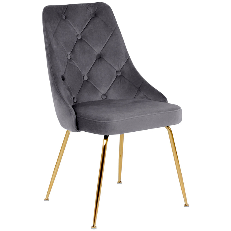 Стул в серой велюровой обивке Ward Grey Velour Chair Золотой Серый Стул в серой велюровой обивке Ward Grey Velour Chair Золотой Серый во Владивостоке | Loft Concept