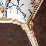 Стул из массива бука бежевый с изображением птиц и цветов Beige Green Chinoiserie Peach Garden Chair варинант исполнения - 5 | Loft Concept во Владивостоке