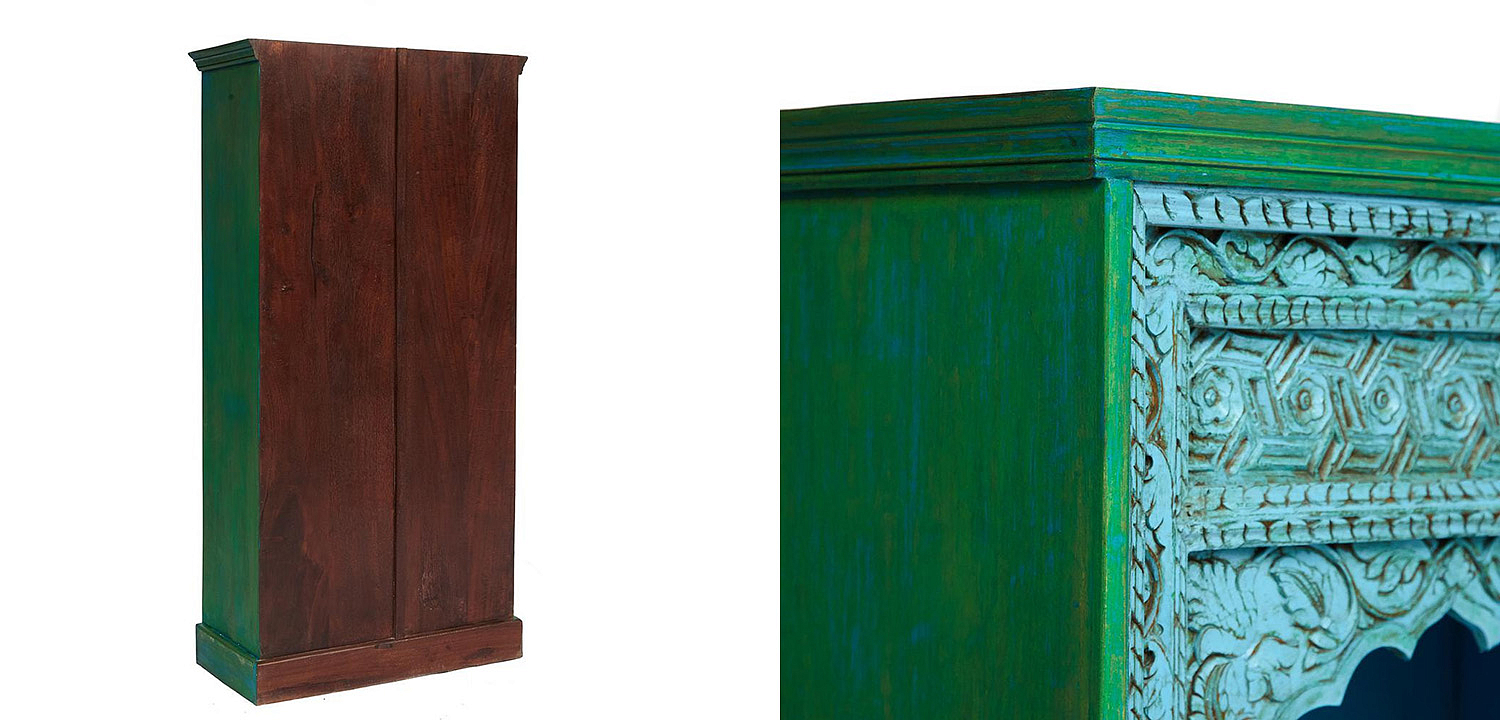 Стеллаж Indian Antique Mango Tree blue/green - Loft-Concept во Владивостоке