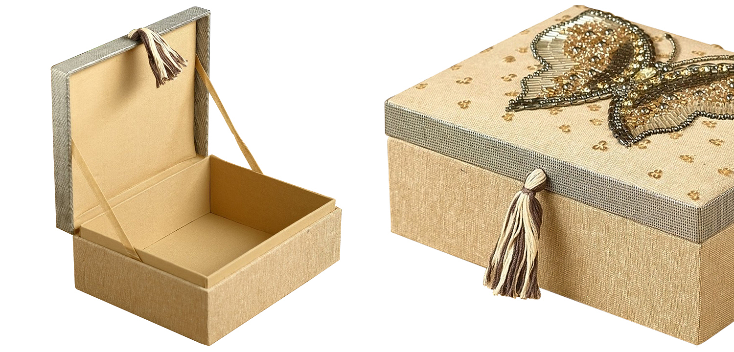 Шкатулка с вышивкой из бисера Butterfly Beads Embroidery Box Шкатулка с вышивкой из бисера Butterfly Beads Embroidery Box - Loft-Concept во Владивостоке