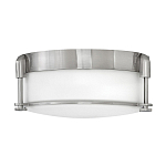 Потолочный светильник для ванных комнат цвета никель с плафоном из опалового стекла и декоративными держателями Hinkley варинант исполнения - 1 | Loft Concept во Владивостоке