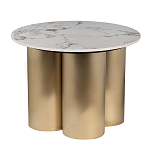 Стол журнальный круглый керамогранит белый Keramos варинант исполнения - 1 | Loft Concept во Владивостоке