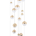 Каскадная люстра с плафонами в виде хрустальных сфер Esme Sphere Crystal Brass Cascade Chandelier 25 варинант исполнения - 3 | Loft Concept во Владивостоке