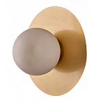 Бра круглое с плафоном из натурального камня на латунном основании Cryptocrystalline Stone варинант исполнения - 1 | Loft Concept во Владивостоке