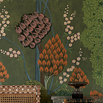 Обои ручная роспись Malwa Original colourway on Olive tobacco варинант исполнения - 2 | Loft Concept во Владивостоке