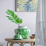 Ваза с зелёными листьями и крышкой Vase Green Leaves варинант исполнения - 1 | Loft Concept во Владивостоке