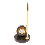 Часы настольные с ручкой из натурального камня Stone Clock варинант исполнения - 10 | Loft Concept во Владивостоке