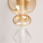 Подвесной светильник с вертикальной композицией из прозрачных и янтарных стеклянных шаров и ромбов Gabriel Scott Luna варинант исполнения - 4 | Loft Concept во Владивостоке