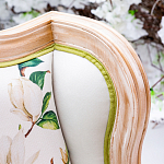 Диван двухместный из натурального бука золотистый с изображением птиц и цветов Blooming Birds варинант исполнения - 2 | Loft Concept во Владивостоке