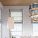 Люстра трехъярусная с декором из круглых деревянных бусин с кисточками Blue Wooden Beads Chandelier варинант исполнения - 4 | Loft Concept во Владивостоке