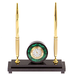 Часы настольные с двумя ручками из натурального камня Stone Clock варинант исполнения - 6 | Loft Concept во Владивостоке