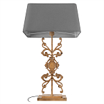 Настольная лампа на ажурном чугунном основании с серым абажуром Openwork Lamp варинант исполнения - 3 | Loft Concept во Владивостоке