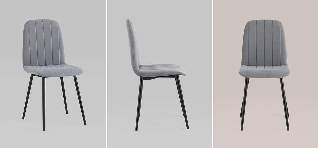 Стул Easy Chair Велюр Серый цвет Стул Easy Chair Велюр Серый цвет - Loft-Concept во Владивостоке