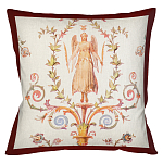 Декоративная подушка бежевая с растительным орнаментом Raffael Angel Beige Red Cushion варинант исполнения - 1 | Loft Concept во Владивостоке