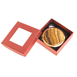 Зеркало карманное складное круглое из натурального камня Оникс в подарочной упаковке Gold Stone Mirrors варинант исполнения - 3 | Loft Concept во Владивостоке