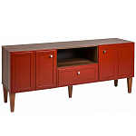 ТВ-тумба красная из массива бука с 2-мя дверками и ящиком Wenge Light варинант исполнения - 1 | Loft Concept во Владивостоке