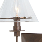 Бра с прозрачным стеклянным абажуром в форме конуса Bartolomeo Bronze варинант исполнения - 1 | Loft Concept во Владивостоке