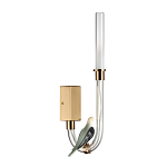 Бра с прозрачной изогнутой трубкой и декоративной фигуркой птицы Ganthea варинант исполнения - 1 | Loft Concept во Владивостоке