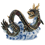 Декоративная фарфоровая статуэтка Китайский дракон на облаке Зеленый варинант исполнения - 1 | Loft Concept во Владивостоке