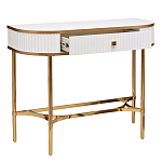 Консоль с ящиком белая с золотом Textured White Console with Gold варинант исполнения - 2 | Loft Concept во Владивостоке