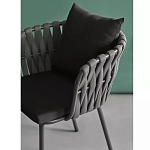 Стул мягкий с декором в виде плетеных лент на спинке и подлокотниках Semicircular Chair Decorated with Ribbons варинант исполнения - 4 | Loft Concept во Владивостоке