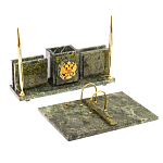 Настольный письменный набор из змеевика с гербом России Successful Leader варинант исполнения - 3 | Loft Concept во Владивостоке