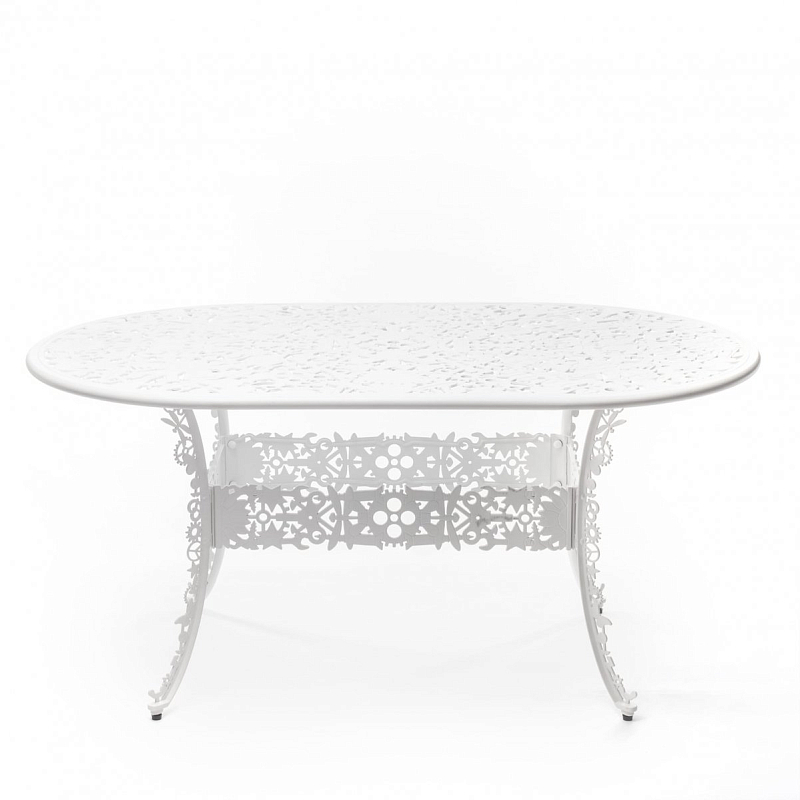 Обеденный стол Industry Collection ALUMINIUM OVAL TABLE – WHITE Белый Обеденный стол Industry Collection ALUMINIUM OVAL TABLE – WHITE Белый во Владивостоке | Loft Concept
